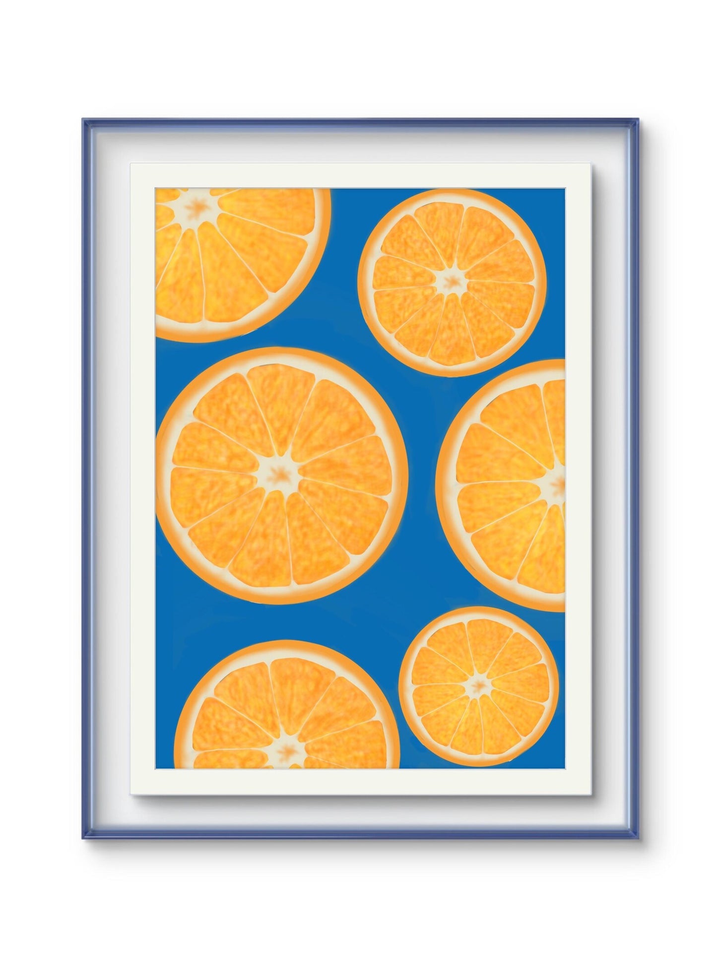 Orange slice trio art print set- brightly coloured citrus print