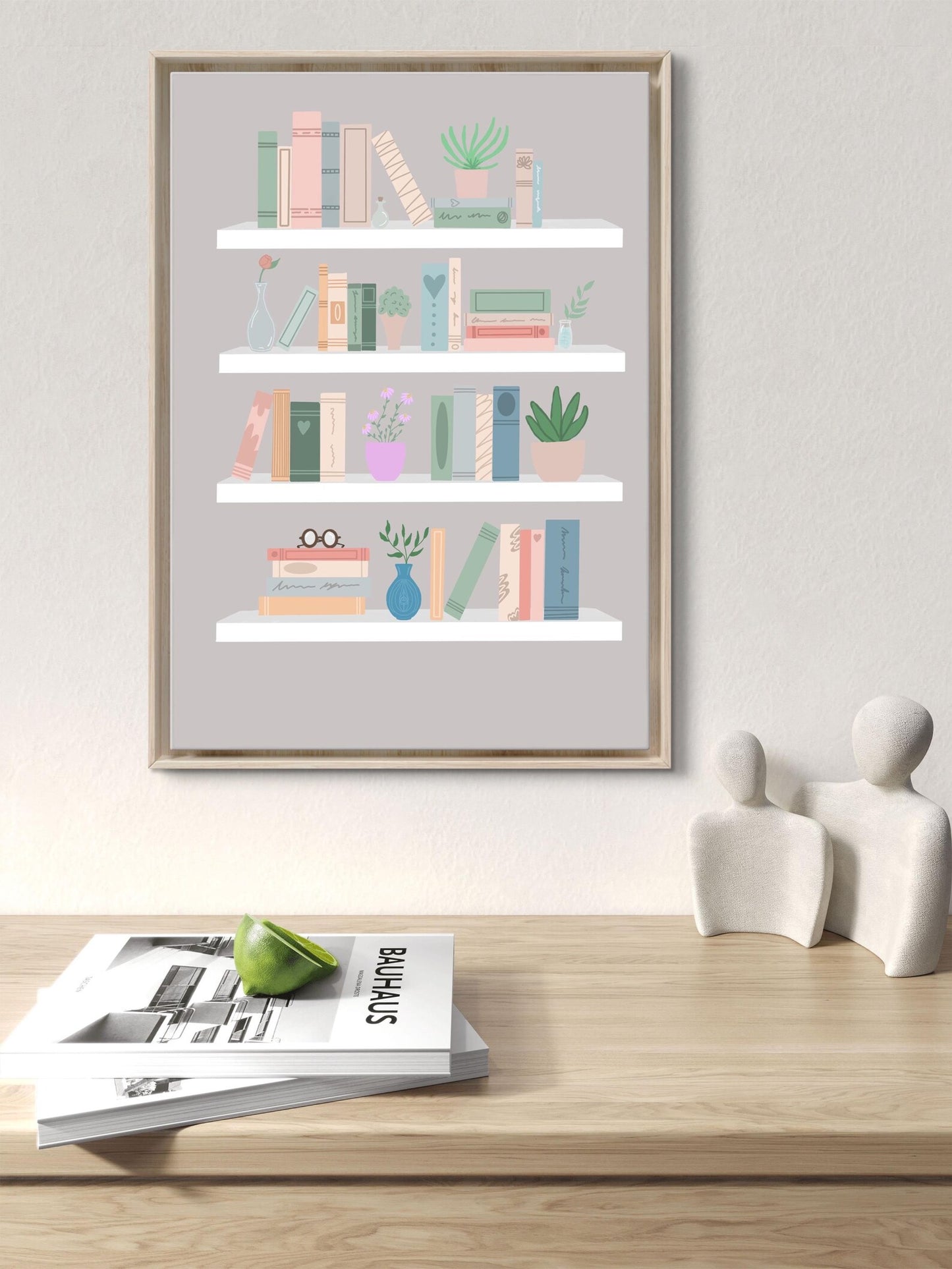 Book shelf wall art